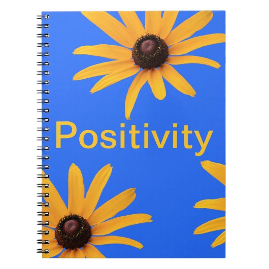 Helle, gelbe Blumen auf Royal Blue Notizblock (Vorderseite)