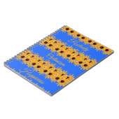 Helle, gelbe Blumen auf Royal Blue Notizblock (Linke Seite)