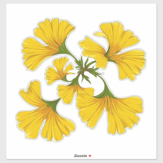 Helle gelbe Blumencluster Aufkleber (Blatt)