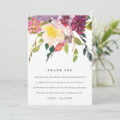 HELLE GELBE BLUSH BURGUNDY BLÖDY BUNCH BUNCH WEDIN DANKESKARTE (Stehend Vorderseite)