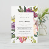 HELLE GELBE BLUSH BURGUNDY BLÖDY BUNCH BUNCH WEDIN EINLADUNG (Stehend Vorderseite)