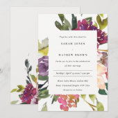 HELLE GELBE BLUSH BURGUNDY BLÖDY BUNCH BUNCH WEDIN EINLADUNG (Vorne/Hinten)