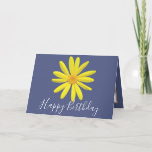Helle gelbe Daisy Botanische Moderne Chic Geburtst Karte