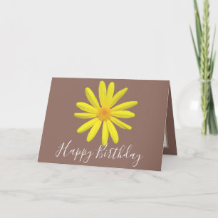 Helle gelbe Daisy Botanische moderne schicke Gebur Karte