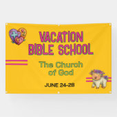 Helle gelbe Ferienbibelschule Kirchenbanner Banner (Horizontal)