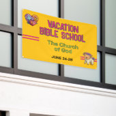Helle gelbe Ferienbibelschule Kirchenbanner Banner (Äußeres Gebäude)