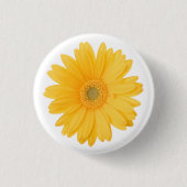Helle gelbe Gerbera-Gänseblümchen-Blume Button (Vorderseite)
