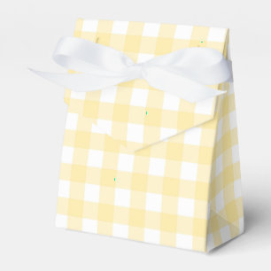 Helle Gelbe Gingham Kariert Zelt Gastgeschenk Box Geschenkschachtel