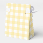 Helle Gelbe Gingham Kariert Zelt Gastgeschenk Box Geschenkschachtel (Rückseite)