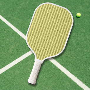 Helle gelbe Glitter Style Vertikalstreifen Pickleball Schläger