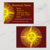 Helle gelbe lächelnde Sun-Visitenkarten Visitenkarte (Vorne/Hinten)
