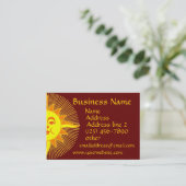 Helle gelbe lächelnde Sun-Visitenkarten Visitenkarte (Stehend Vorderseite)