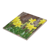 Helle gelbe Narzissen Fliese (Seite)