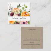 HELLE GELBE ORANGE FLORA BUNCH WEDCH DANKEN QUADRATISCHE VISITENKARTE (Vorne/Hinten)