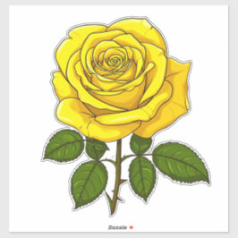 Helle gelbe Rose Aufkleber