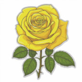 Helle gelbe Rose Aufkleber (Vorderseite)
