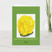 Helle gelbe Rose, Dankeschön Grußkarten Dankeskarte (Rückseite)