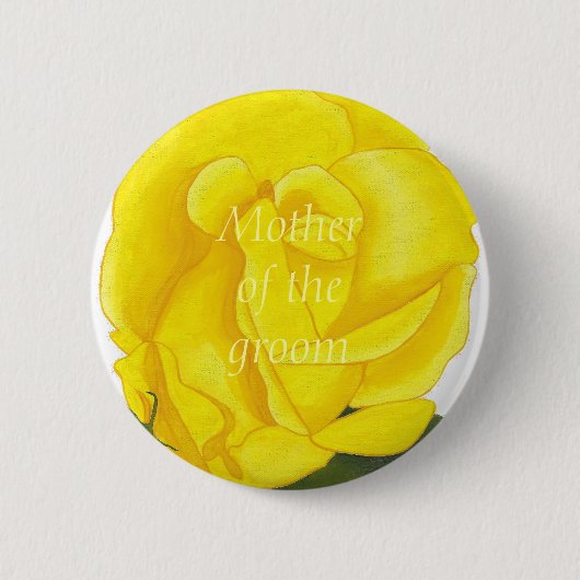 Helle gelbe Rose, Mutter des Bräutigams, Knopf Button (Vorderseite)