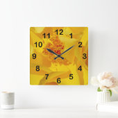 Helle gelbe Rose Quadratische Wanduhr (Zuhause)
