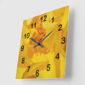 Helle gelbe Rose Quadratische Wanduhr (Winkel)