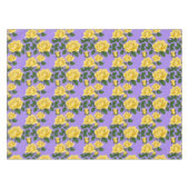 Helle gelbe Rosen mit grünen Blättern  Tischdecke (Vorderseite (Horizontal))