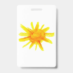 Helle gelbe Sonne, handgemalt Ausweis