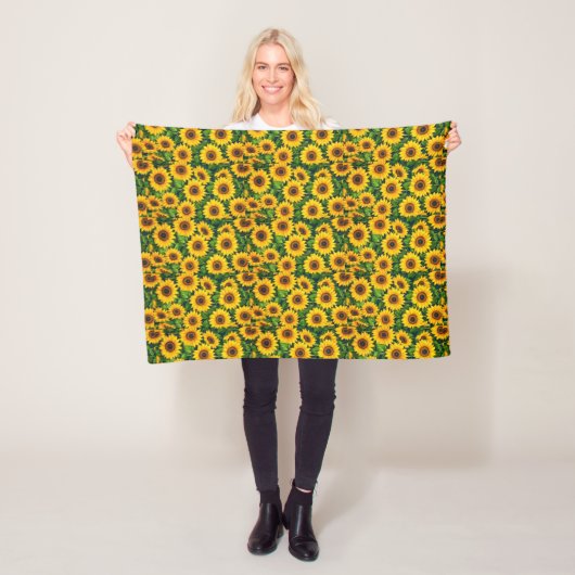 Helle gelbe Sonnenblumen-Kunstdecke Fleecedecke (Beispiel)