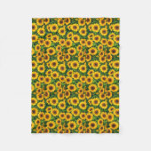 Helle gelbe Sonnenblumen-Kunstdecke Fleecedecke (Vorderseite)