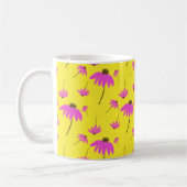 Helle gelbe Tasse mit rosa Blumen (Links)