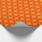 Helle gelbe und orangefarbene Blumengestaltung Geschenkpapier (Ecke)