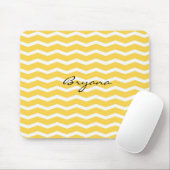 Helle gelbe und weiße Chevron-Muster-Mauspad Mousepad (Mit Mouse)
