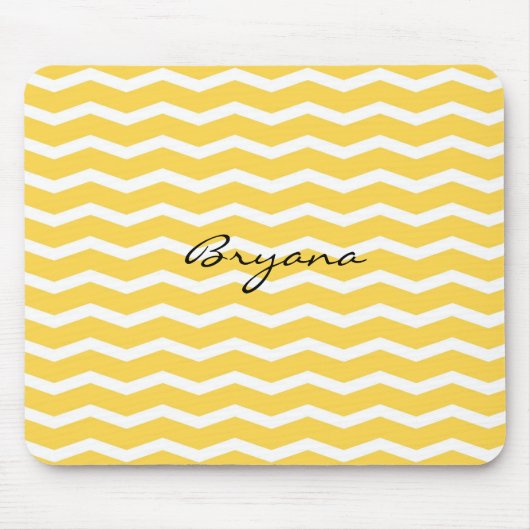 Helle gelbe und weiße Chevron-Muster-Mauspad Mousepad (Vorne)