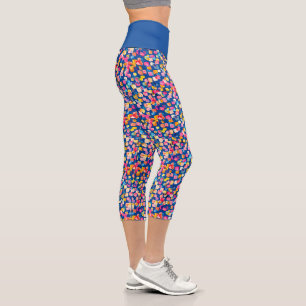 Helle gemalte abstrakte quadratische Muster Capri Leggings