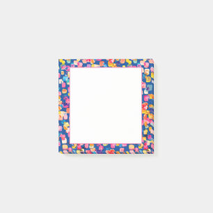 Helle gemalte abstrakte quadratische Muster Post-it Klebezettel