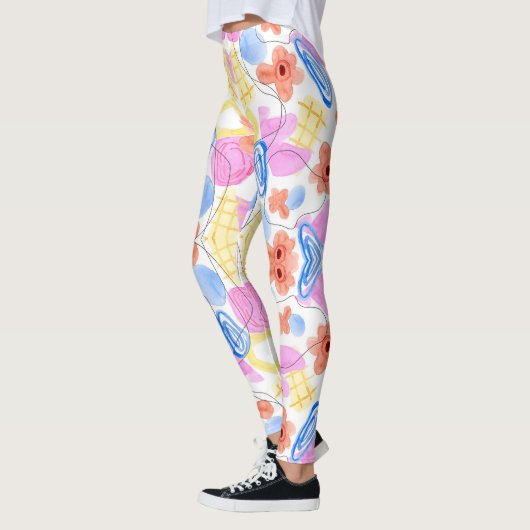 Helle gemusterte Leggings mit abstraktem Muster (Links)