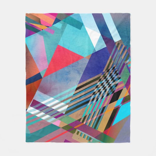 Helle Geometrie: farbiger Abstrakter Hintergrund Fleecedecke (Vorderseite)