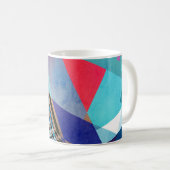 Helle Geometrie: farbiger Abstrakter Hintergrund Kaffeetasse (VorderseiteRechts)