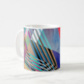 Helle Geometrie: farbiger Abstrakter Hintergrund Kaffeetasse (Vorderseite Links)