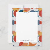 Helle geometrische Retro Abstraktes Mitteljahrhund Dankeskarte (Vorderseite)