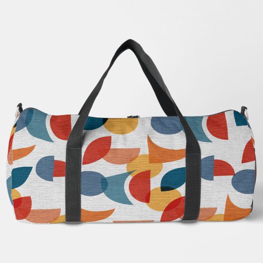 Helle geometrische Retro Abstraktes Mitteljahrhund Duffle Bag (Vorderseite)