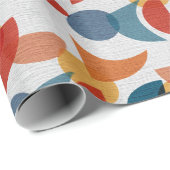 Helle geometrische Retro Abstraktes Mitteljahrhund Geschenkpapier (Rolleneckpunkt)