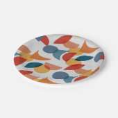 Helle geometrische Retro Abstraktes Mitteljahrhund Pappteller (Schrägansicht)