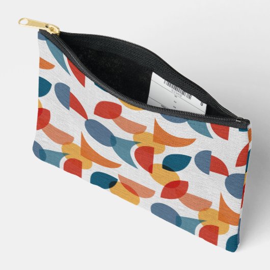 Helle geometrische Retro Abstraktes Mitteljahrhund Zubehörtasche (Offen)