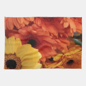 Helle Gerbera-Blume, Orangengelb, Flora Geschirrtuch (Horizontal)
