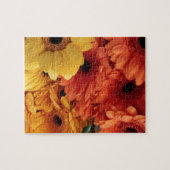 Helle Gerbera-Blume, Orangengelb, Flora Puzzle (Horizontal)