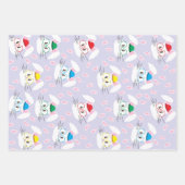 Helle Gesichter und Pappabdrücke, die Papierblätte Geschenkpapier Set (Vorderseite)