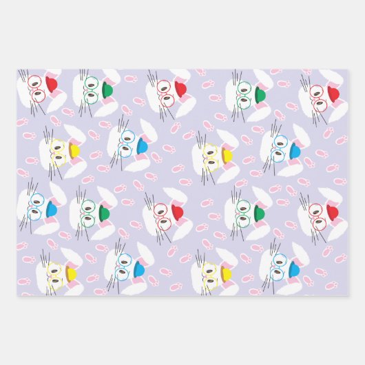 Helle Gesichter und Pappabdrücke, die Papierblätte Geschenkpapier Set (Vorderseite)