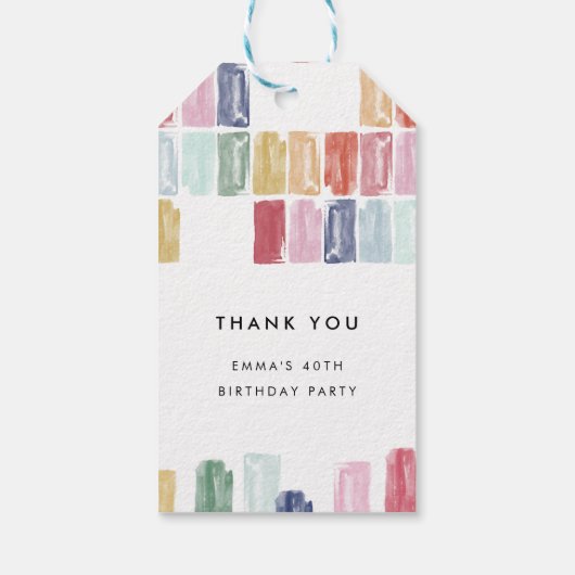 Helle gestrichene Juwelen Vielen Dank für Ihre Ges Geschenkanhänger (Rückseite)