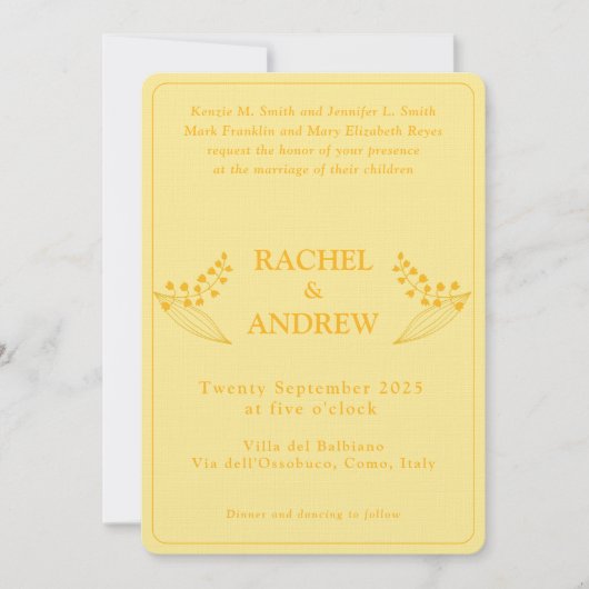 Helle, gewölbte Hochzeitsfeier Einladung (Vorderseite)