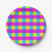 Helle Gingham Party Teller - Stil 2 (Vorderseite)